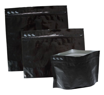Black Relyon Stand-Up OR Flat Safety Zipper Bags